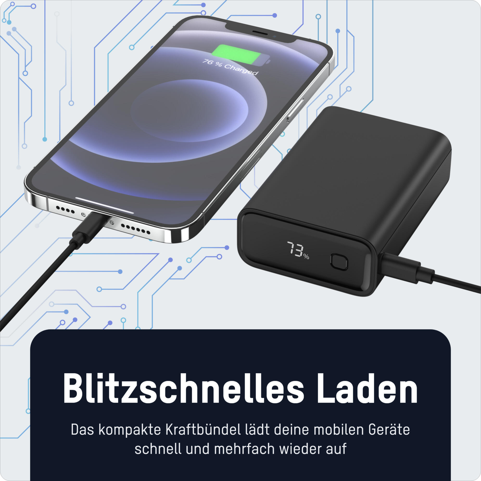 Powerbank 20000 mAh PB222PD schwarz 3/7