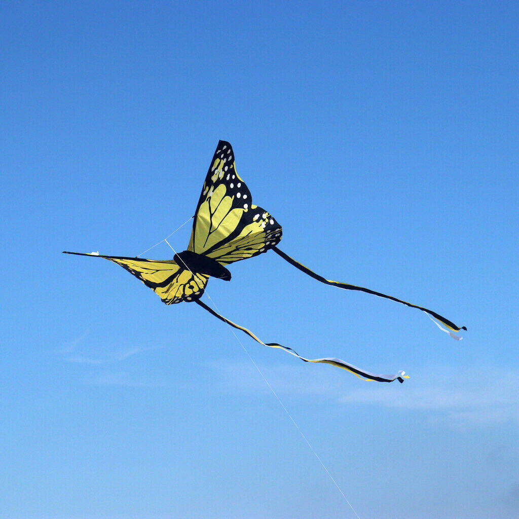 Kinderdrachen Bella Butterfly (gelb), Einleinerdrachen - flugfertig inkl. Schnur 5/7