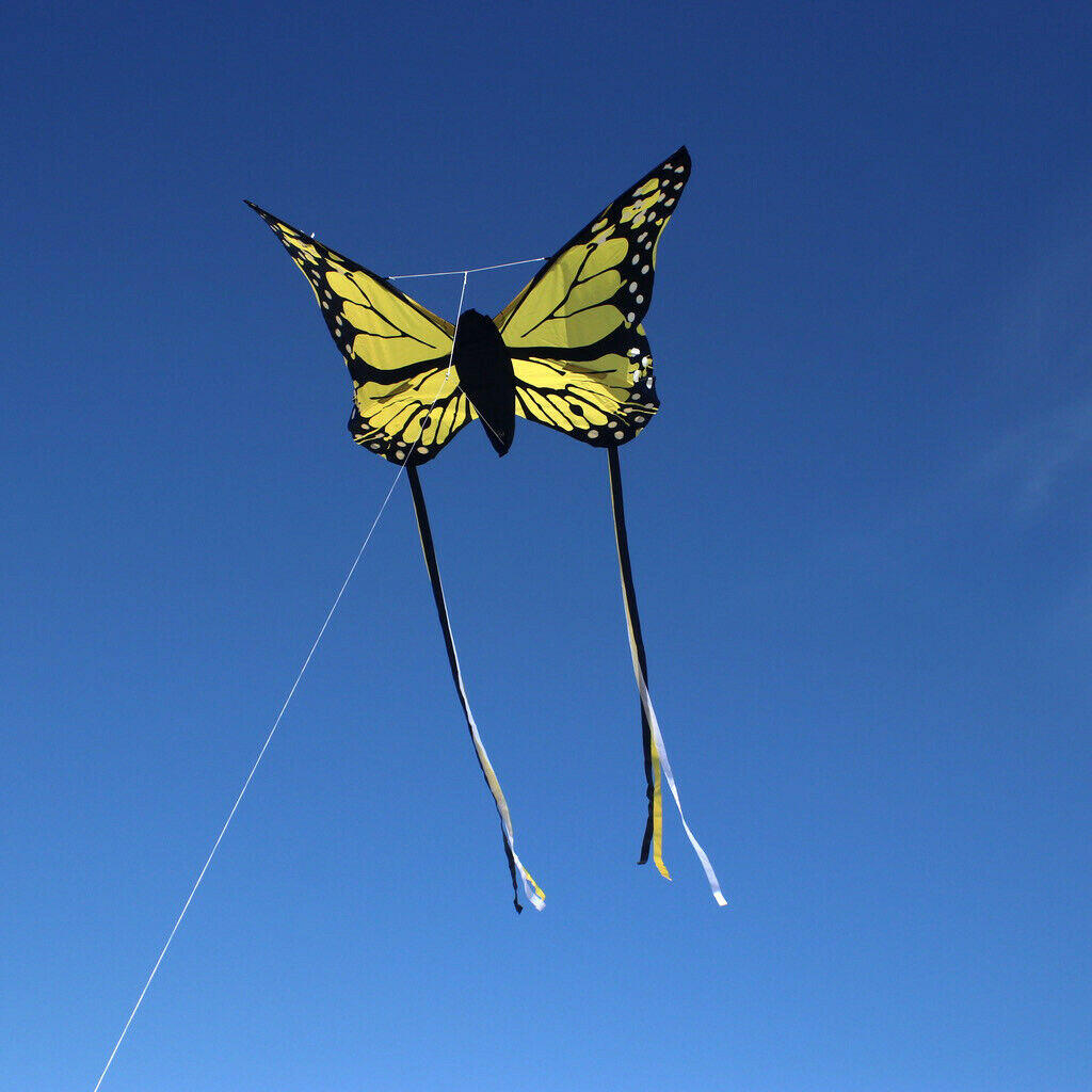 Kinderdrachen Bella Butterfly (gelb), Einleinerdrachen - flugfertig inkl. Schnur 6/7