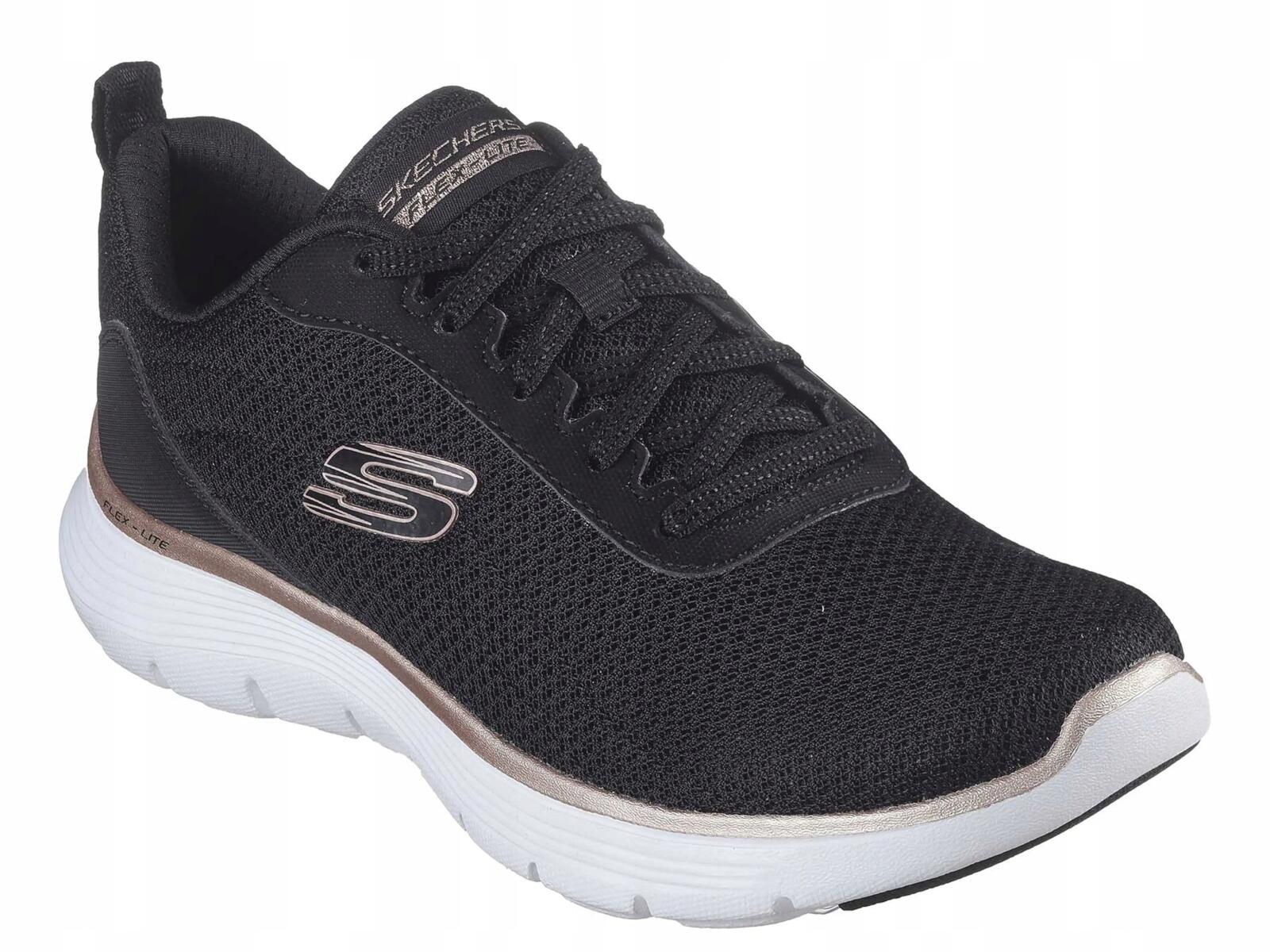 Sapatilhas Desportivas Caminhada Mulher Skechers 150206_BKRG Pretos Atacadores 6/7
