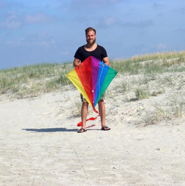 Lenkdrachen Racer Regenbogen (bunt) - flugfertig inkl. Schnur und Zubehör 5/5