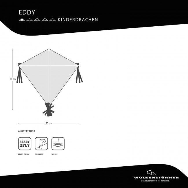 Cometa infantil Wolkensturmer Eddy Bauarbeiter 1158 Amarillo 75 x 75 cm 6/7