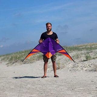Lenkdrachen Skydart (lila) - flugfertig inkl. Schnüre und Lenkschlaufen 6/7