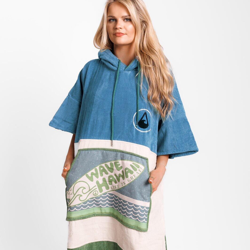 Poncho Wave Hawaii Cotton Velours Poncho Curitiba L WH4049 Multicolore 105 x 80 5/7