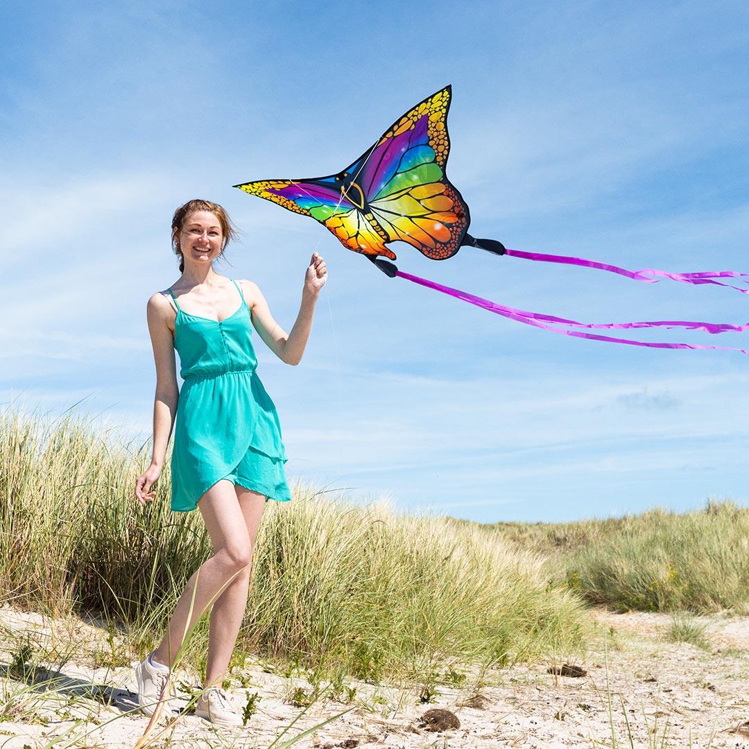 Papagaio para crianças HQ Butterfly Kite Rainbow 102223 Rainbow 95 x 120 cm 7/7