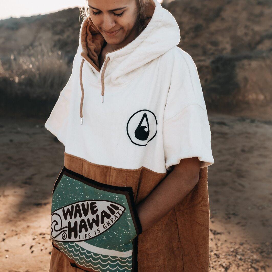 Poncho Wave Hawaii Cotton Velours Poncho Campeche S-M WH4050 95 x 70 cm 5/7
