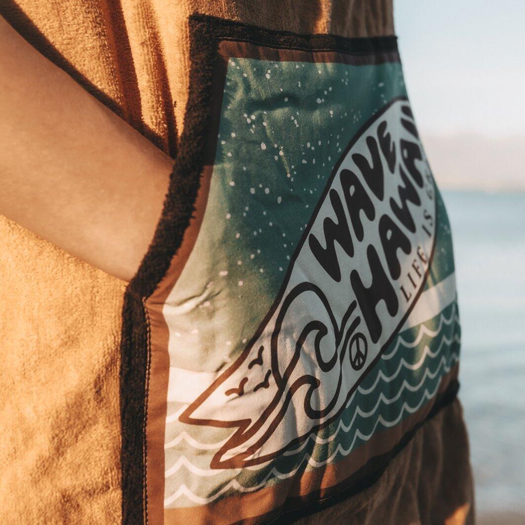 Poncho Wave Hawaii Cotton Velours Poncho Campeche S-M WH4050 95 x 70 cm 6/7