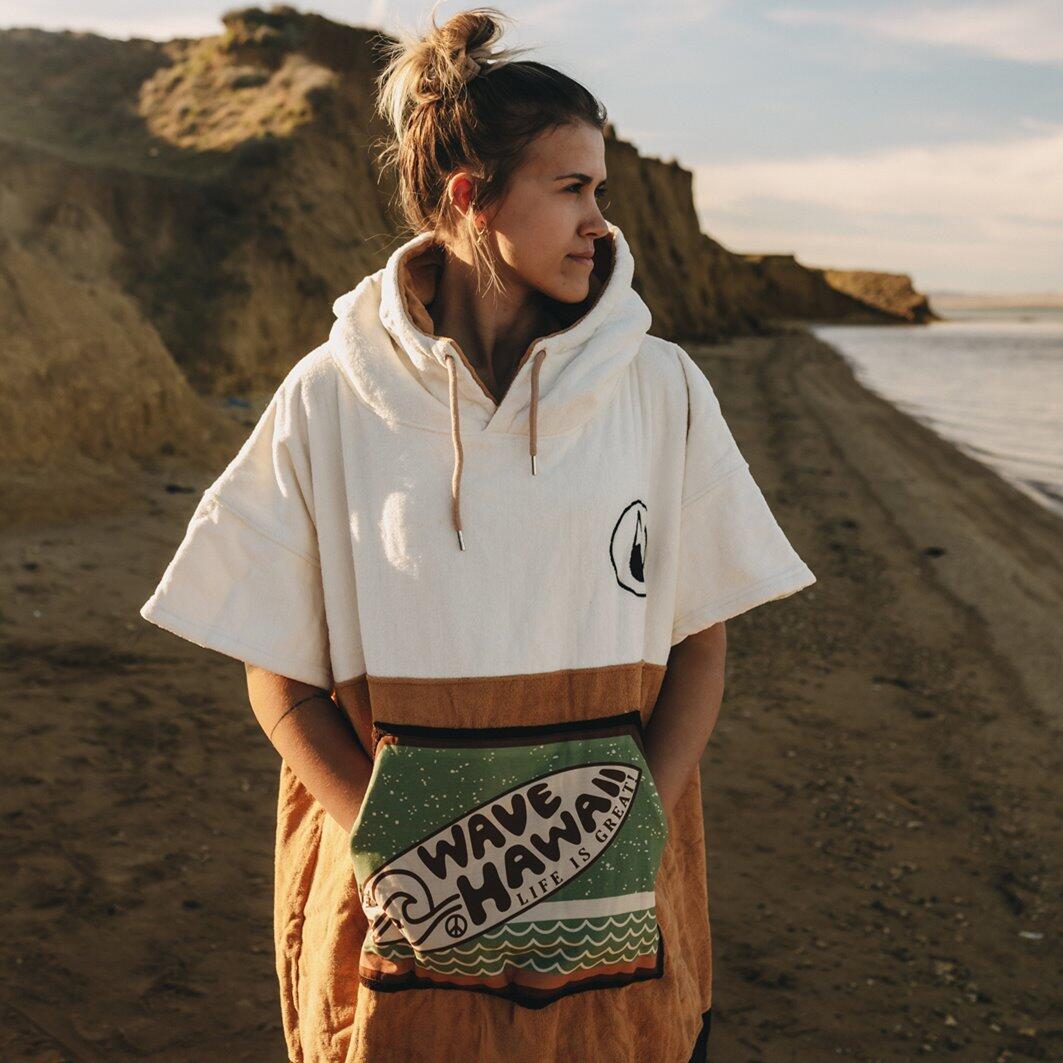 Poncho Wave Hawaii Cotton Velours Poncho Campeche S-M WH4050 95 x 70 cm 3/7