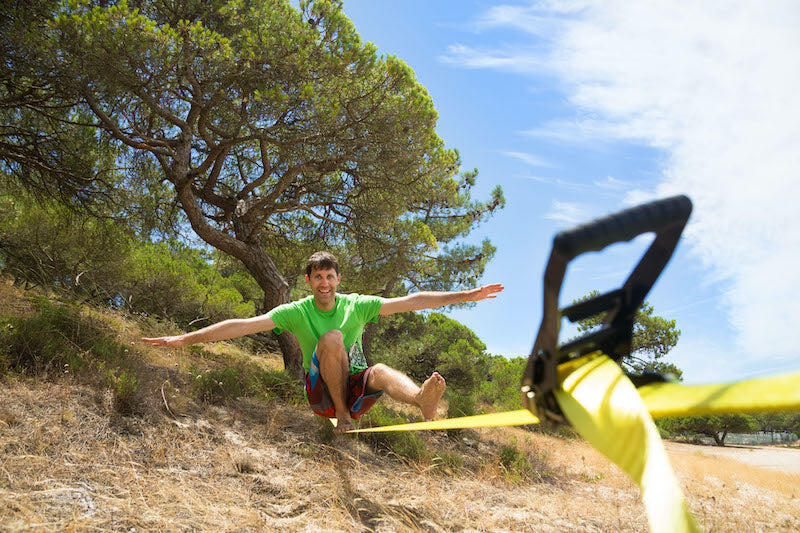 HQ Slackline 15m Geel met toebehoren 4/5