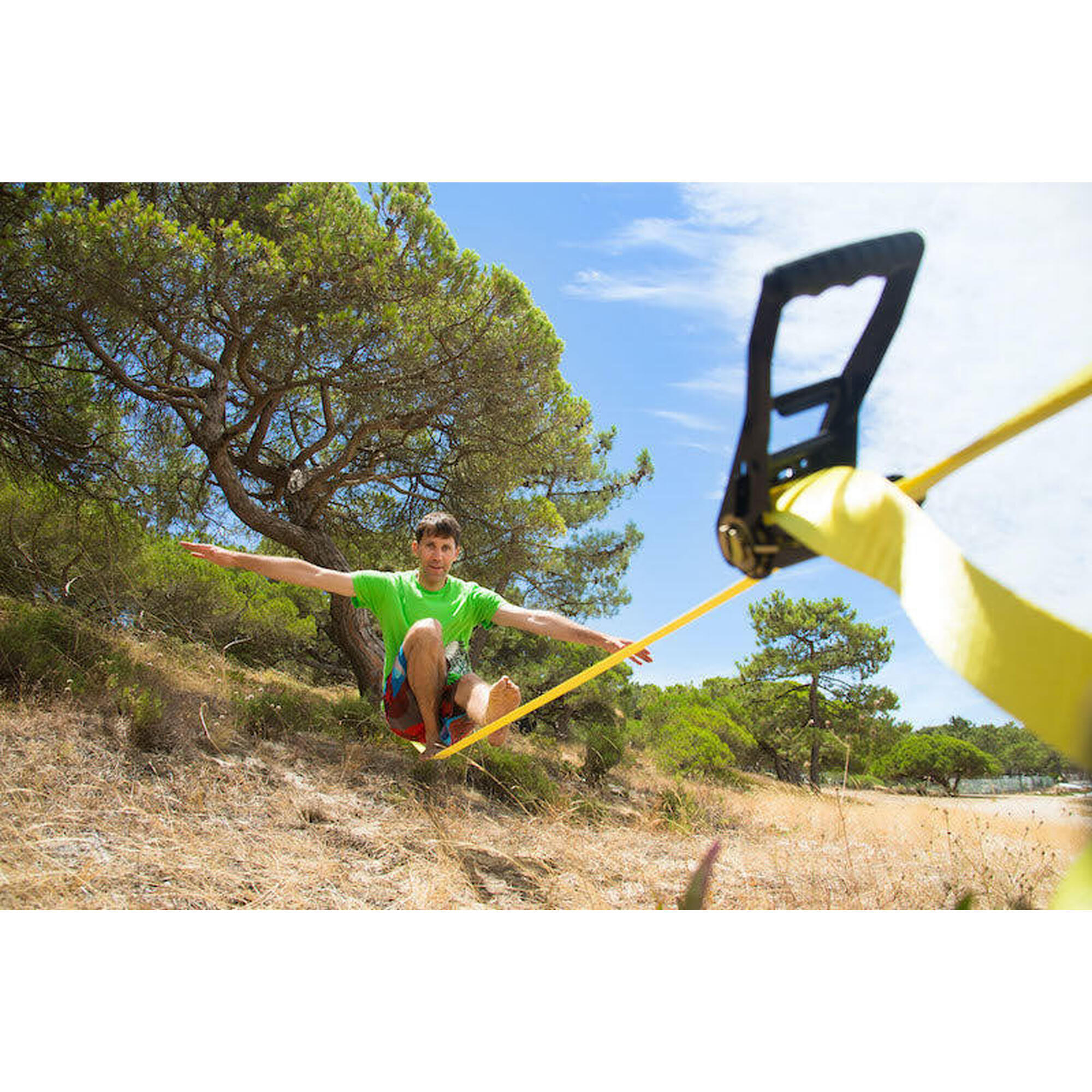 HQ Slackline 15m Jaune avec accessoires