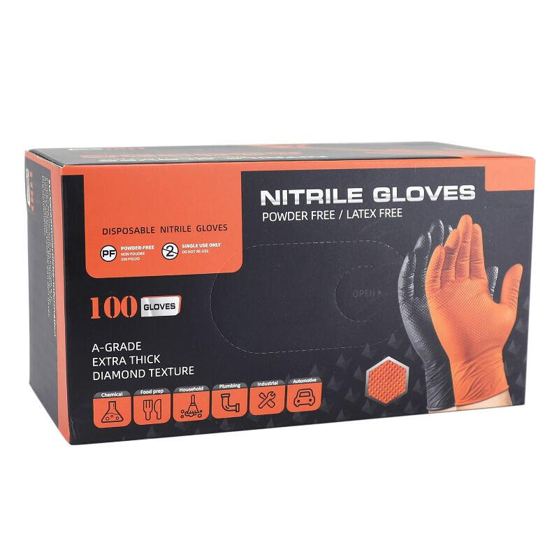 Gants atelier nitrile diamond texture type écailles de poisson résistant aux pro 3/3