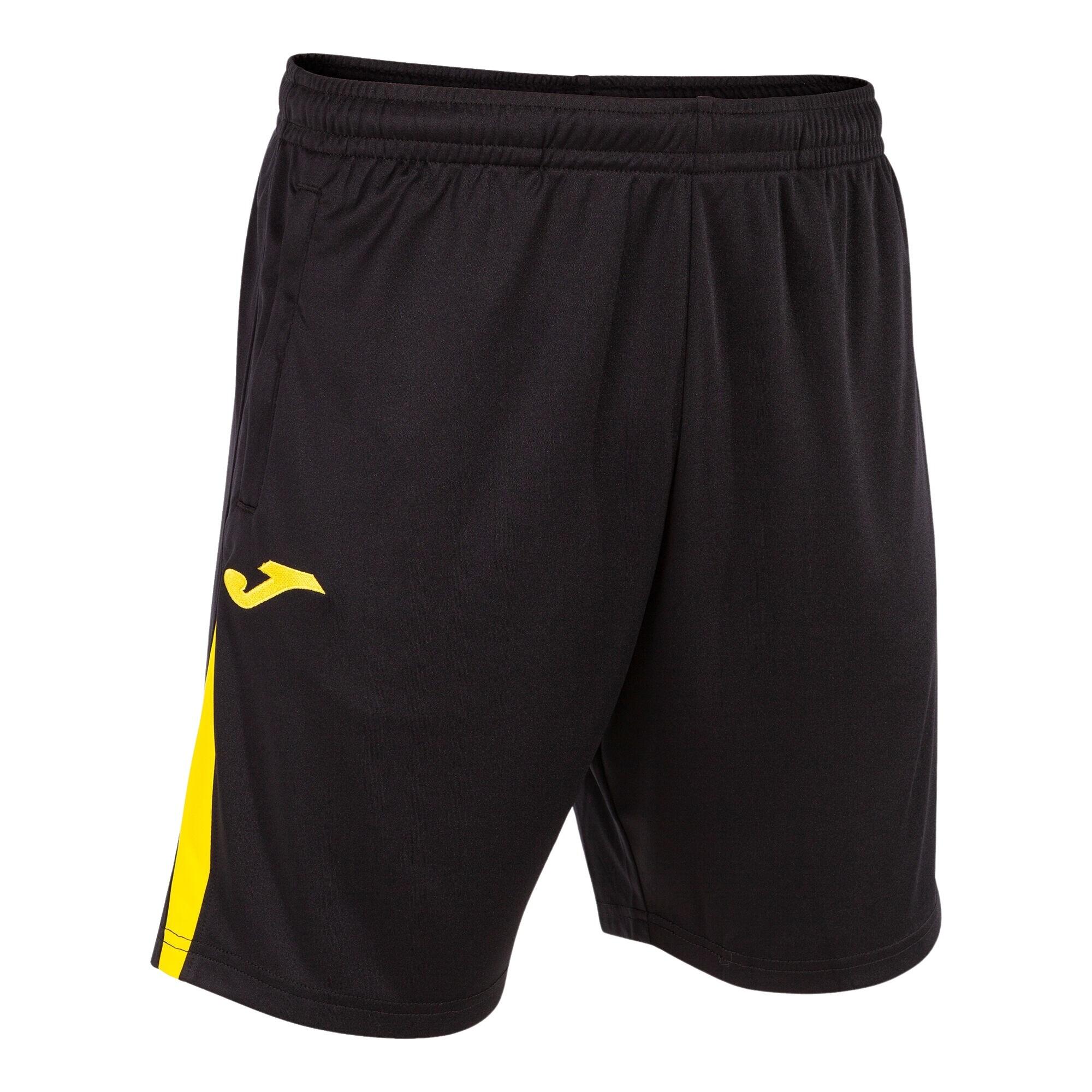 Joma Championship VII Pantaloni scurți 2XL - Negru/Galben, Respirabil și Sportiv