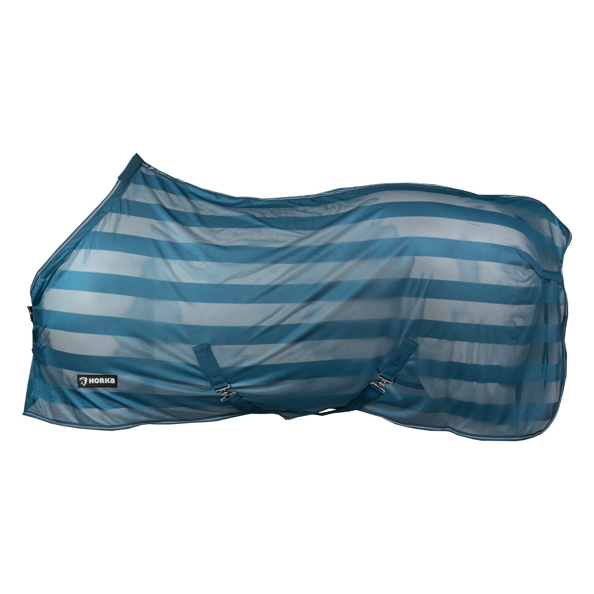 Horka - Couverture Anti-mouches Pour Cheval À Rayures Horka 110 G - Couverture Cheval - Bleu|turquoise|vert - Decathlon