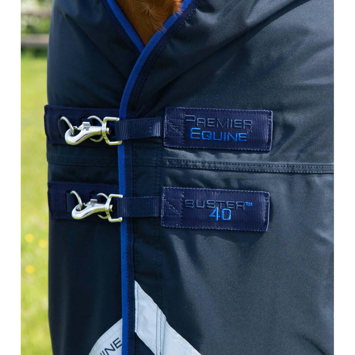 Waterdichte paardendeken met halsbedekking Premier Equine Buster 40g 4/5