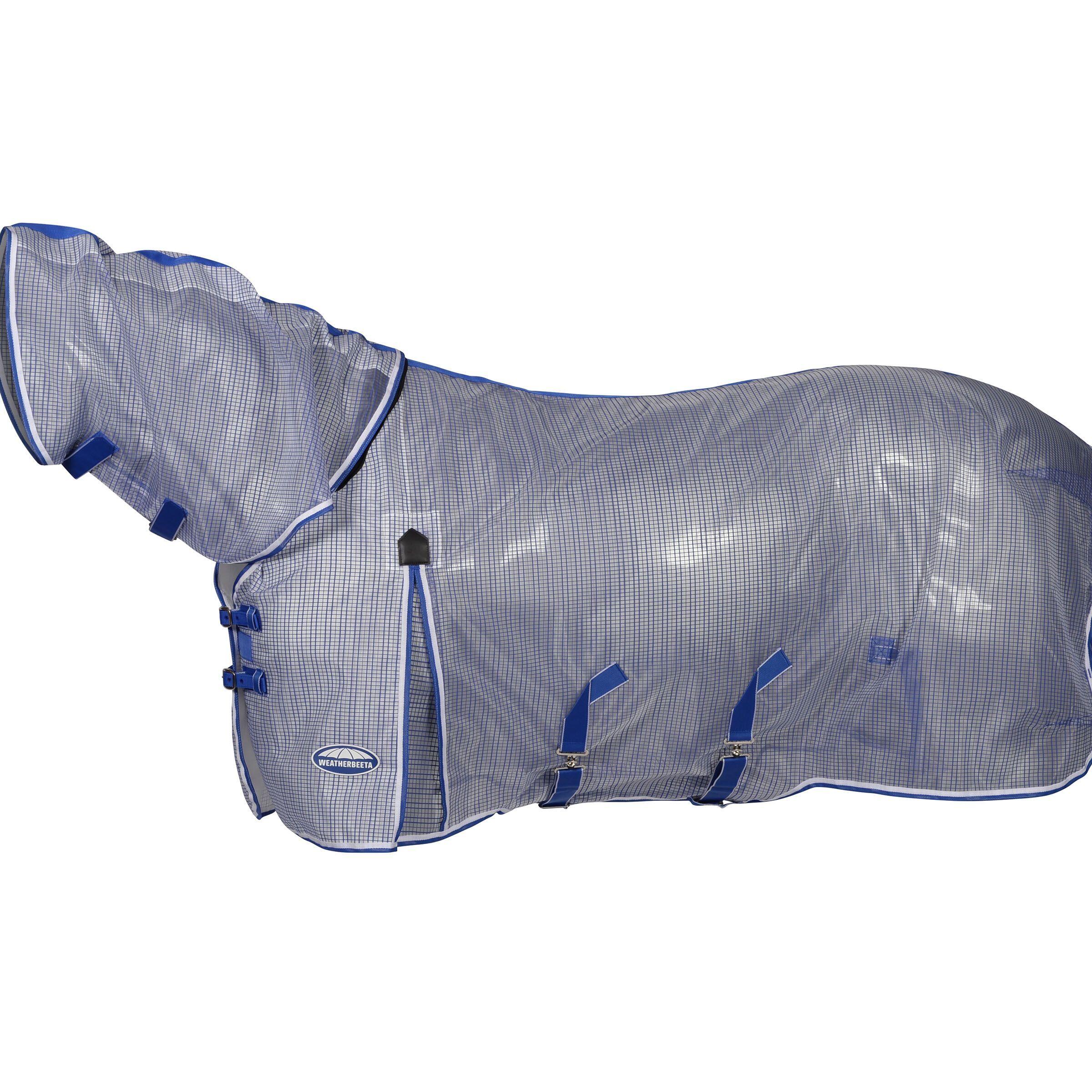 Weatherbeeta - Couverture Anti-mouches Pour Cheval Avec Couvre-cou Ultra Ventral Weatherbeeta C - Couverture Cheval - Blanc|bleu - 115 Cm - Decathlon