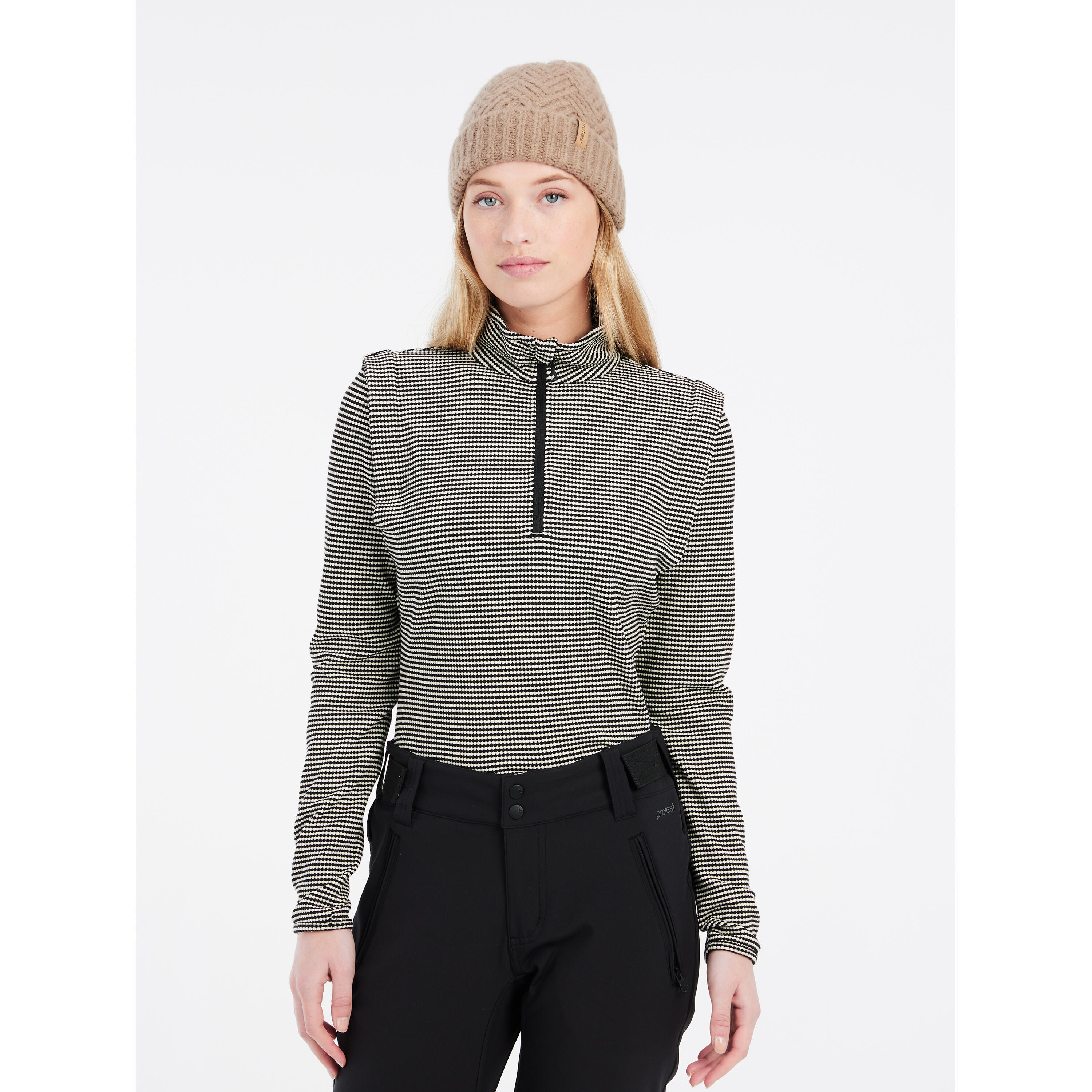 Pull 1/4 zip femme Protest Ivory 2/7