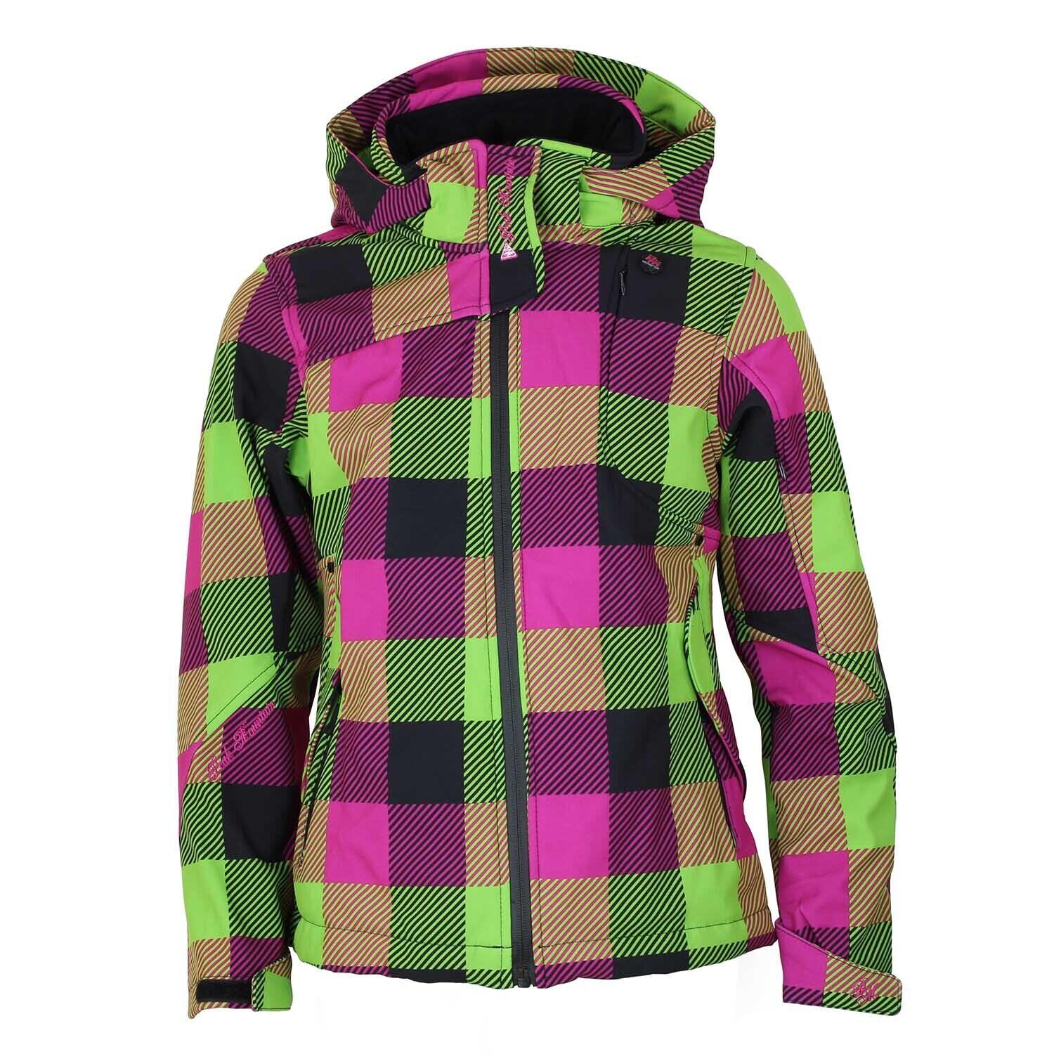 Tweedehands - Meisjes softshell jas met print Peak Mountain Gaveny 1/2