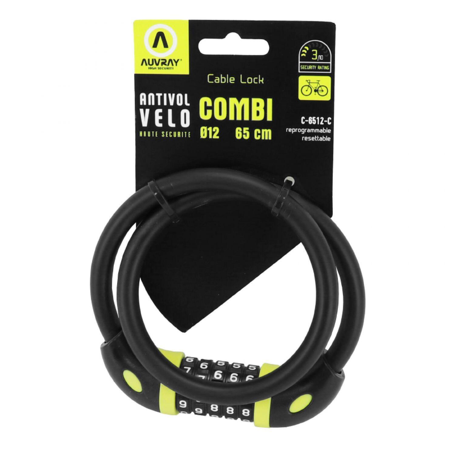 Lucchetto a cavo con combinazione per biciclette Auvray 2/2