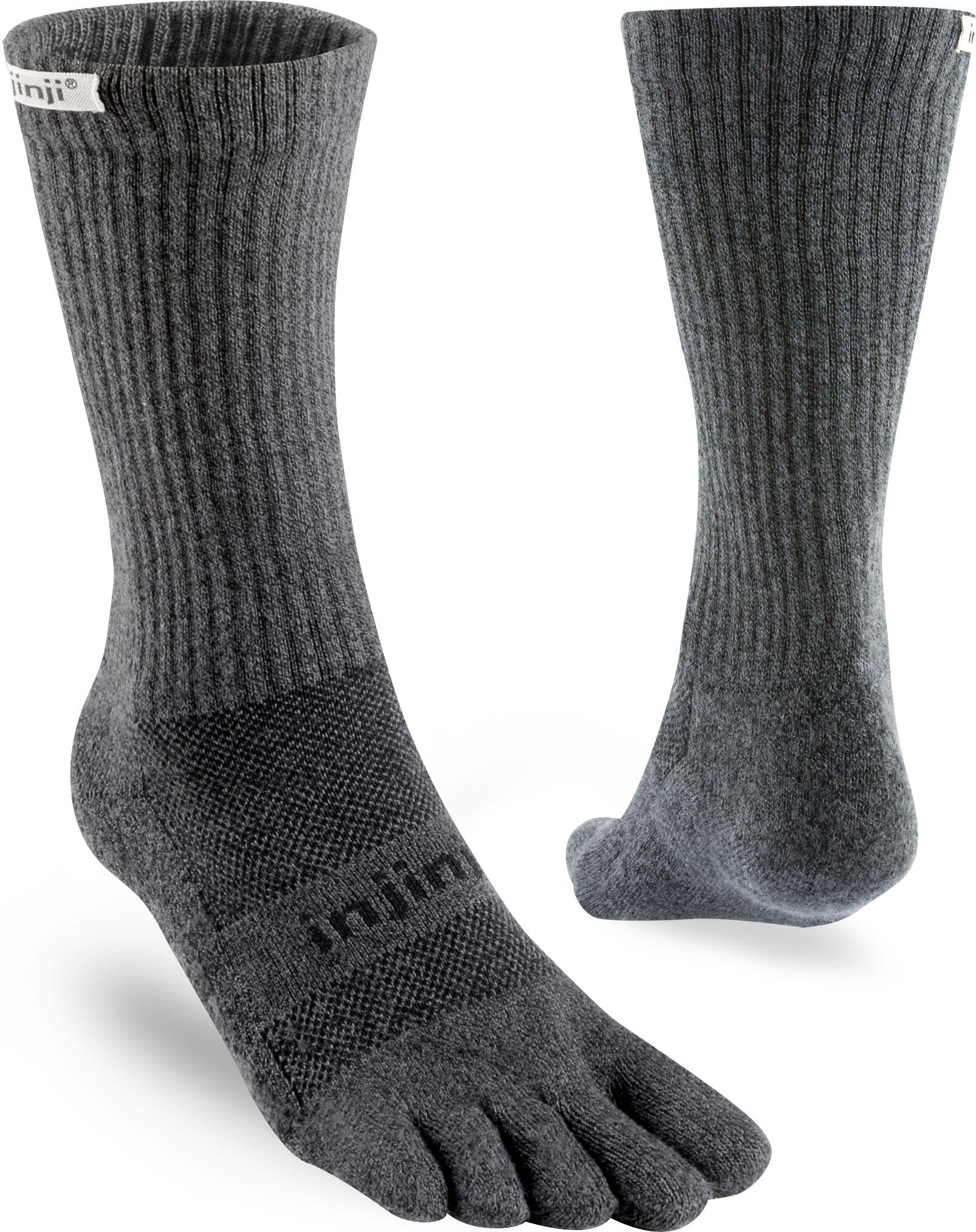 INJINJI Injinji Men's Mid-Weight Trail Run Crew Length Seamless Toe Socks