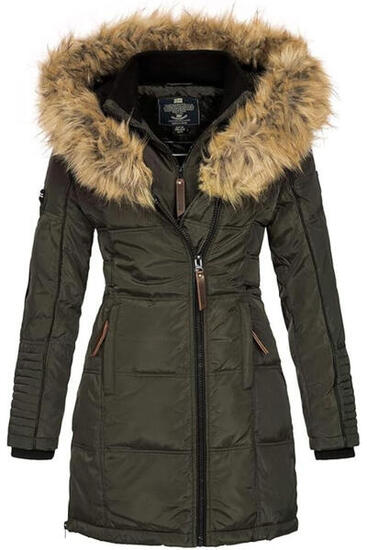 Geographische Norwegen Schöne Neue Kaki Damen Winterjacke