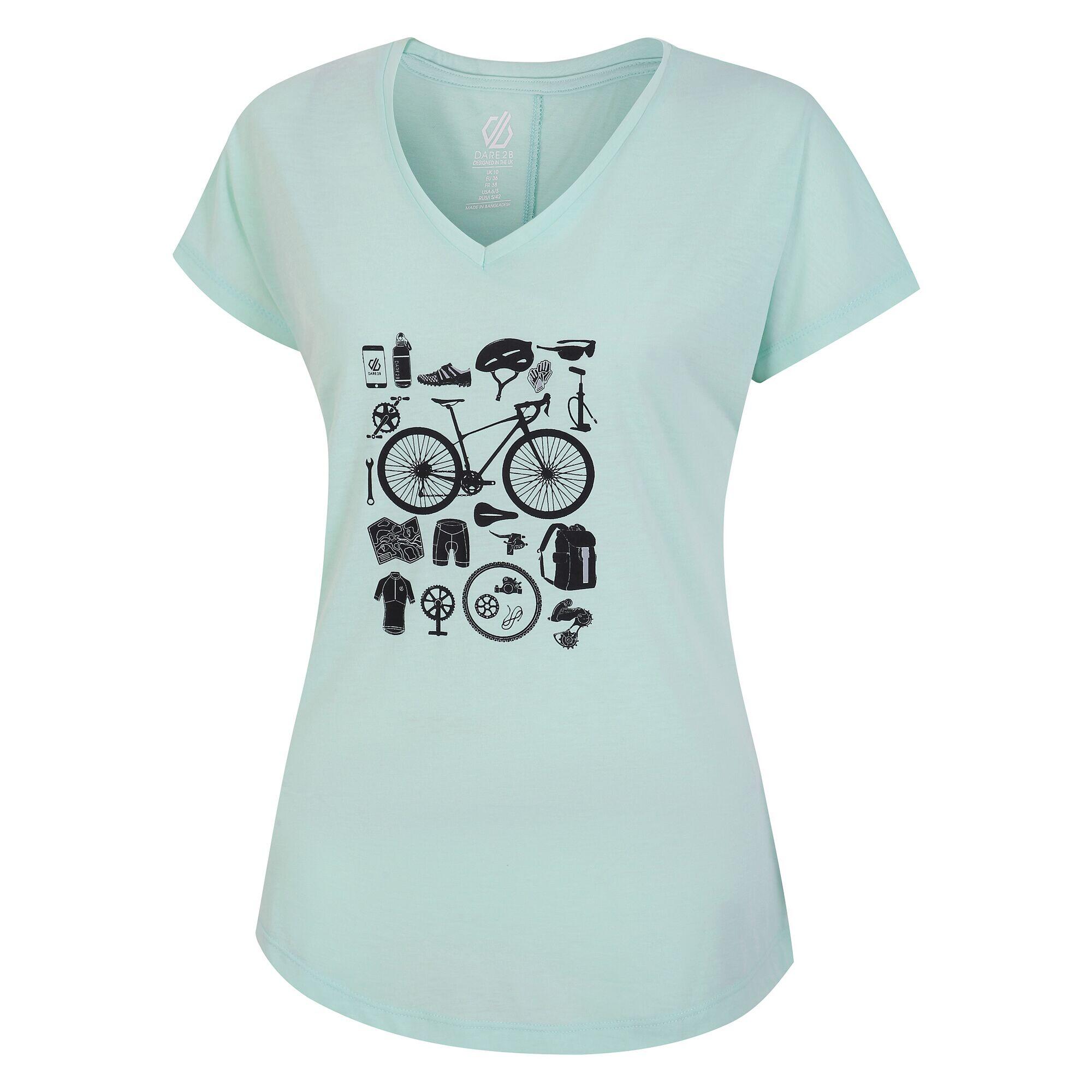Tshirt Motif/style Vélo CALM Femme (Vert Menthe) 3/5