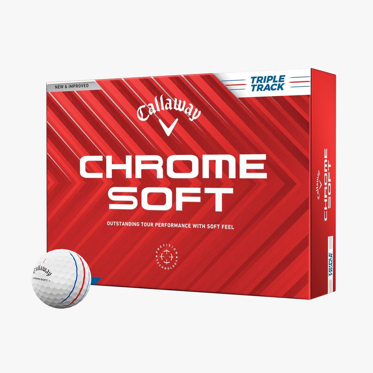 CHROME SOFT TRIPLE TRACK GOLF BALL (12PCS) - WHITE