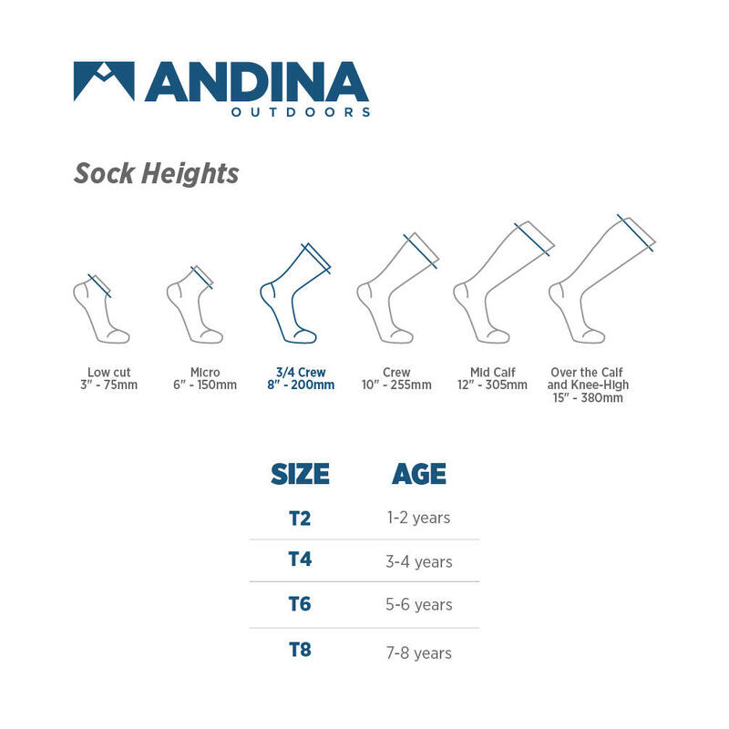 Meias de caminhada para meninos e meninas Meias de inverno MERINO ALPACA júnior