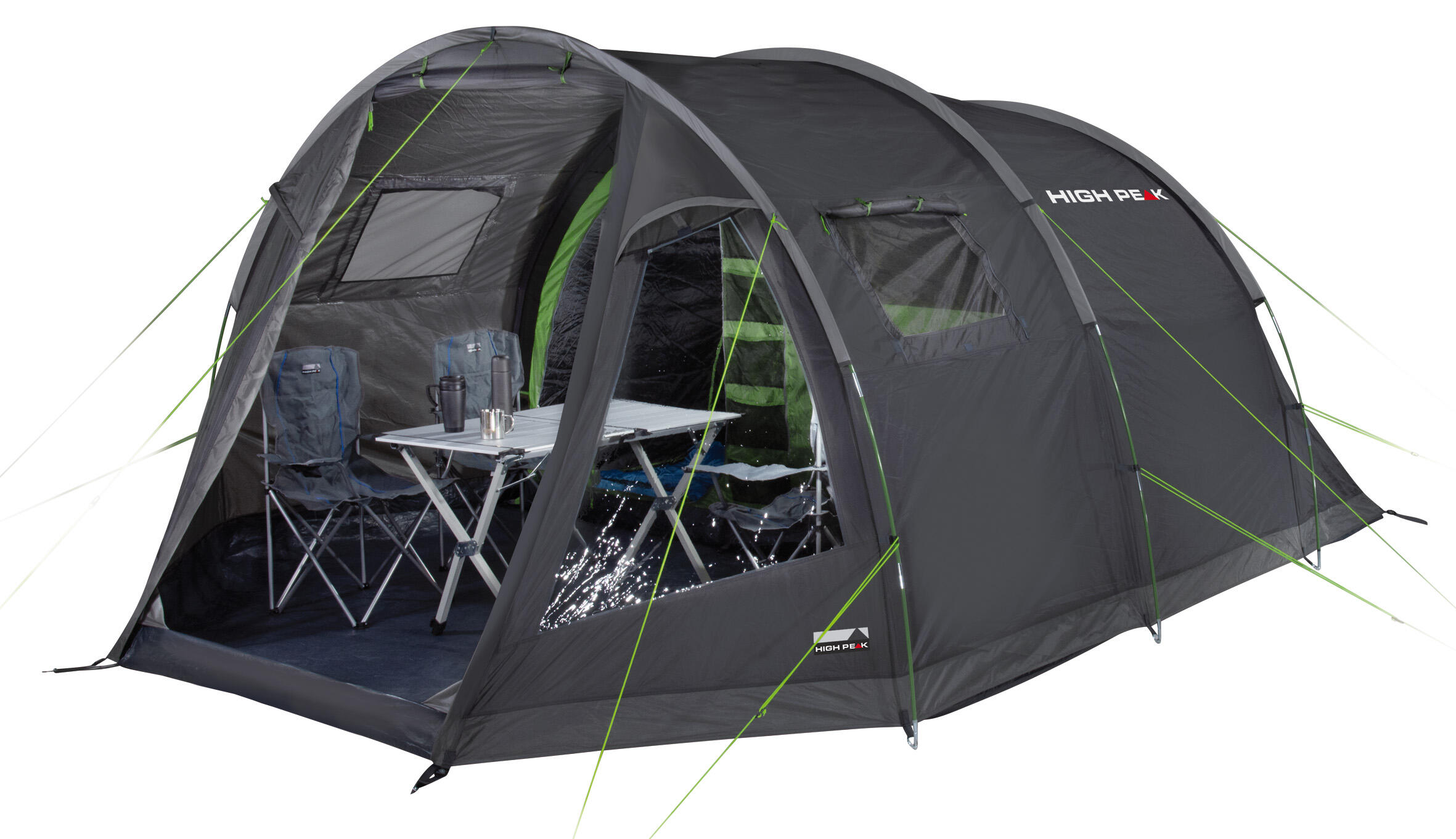 Tenda túnel high peak torri 5.0, piso cosido, altura livre de 1,9 m, sem pfc