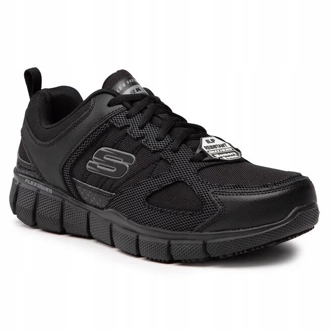 BUTY męskie SKECHERS wygodne WORK wytrzymałe 77152EC-BLK czarne 42,5 3/7