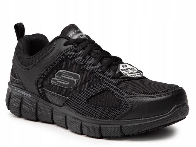 BUTY męskie SKECHERS wygodne WORK wytrzymałe 77152EC-BLK czarne 42,5 1/7