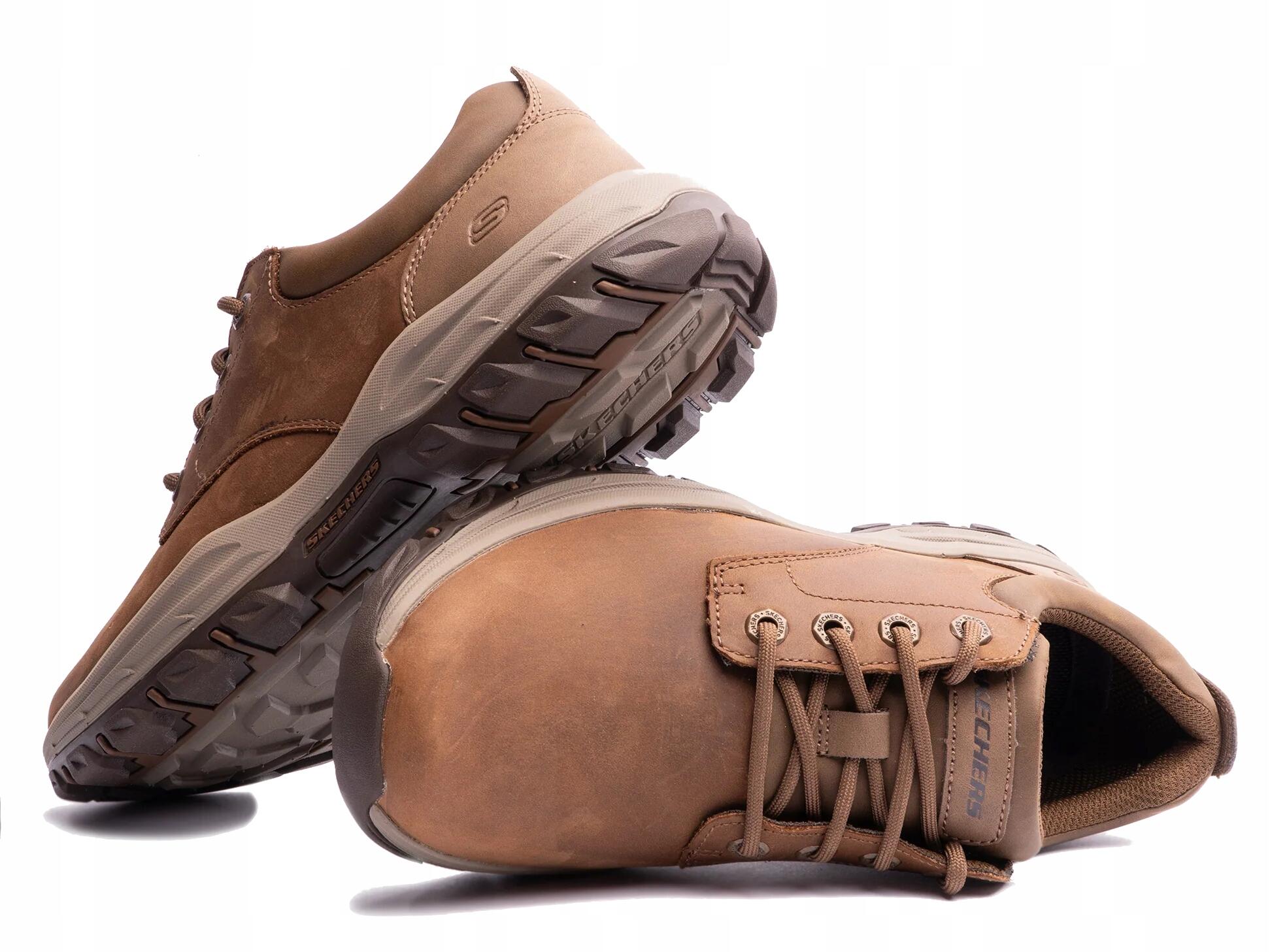 Buty męskie SKECHERS RELAXED FIT brązowe 204920-DSRT skórzane 45 4/6