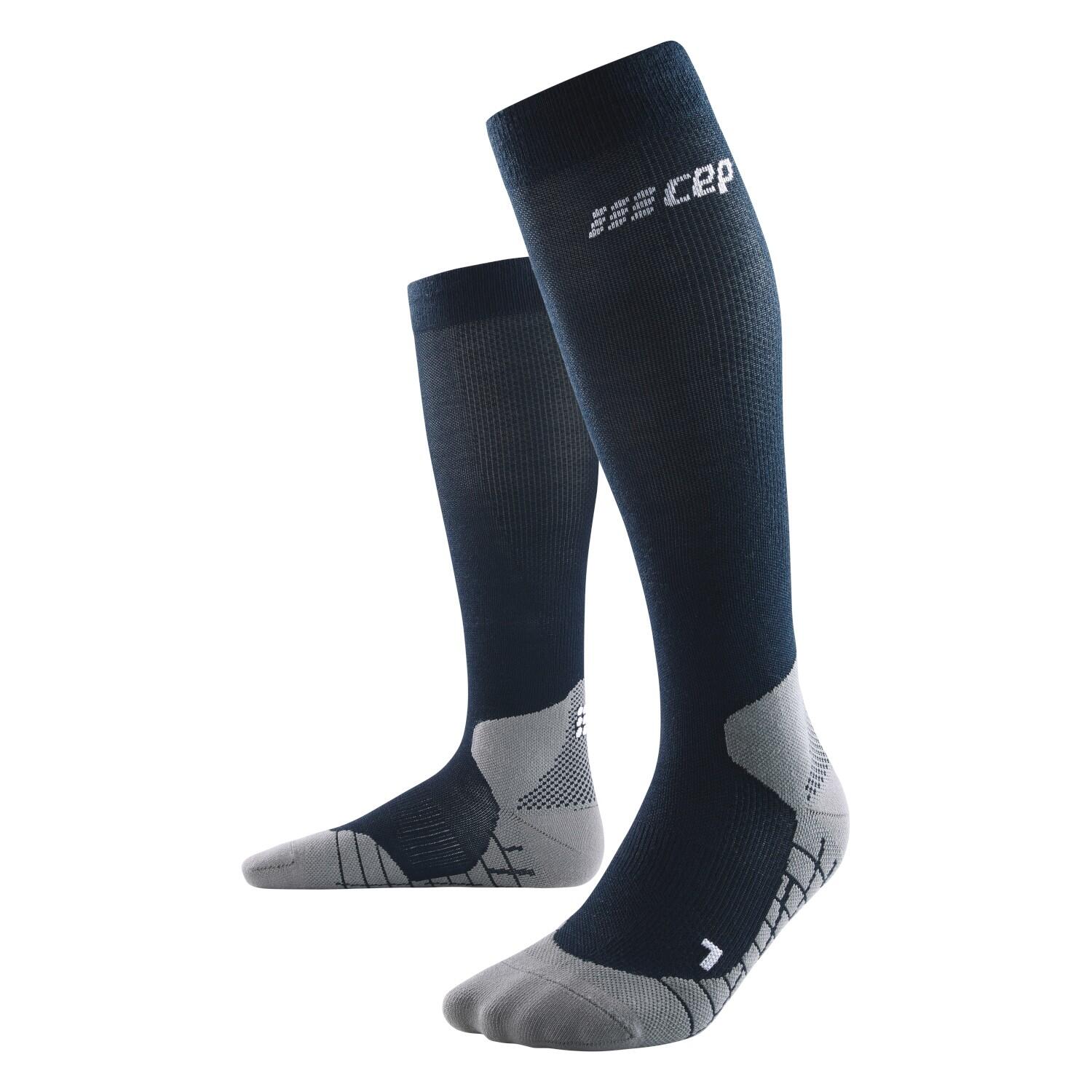 CEP CEP Hiking Light Merino Tall Compressie wandelsokken - Diep blauw/Zwart - Heren