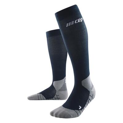 Cep hiking light merino tall compressie wandelsokken - diep blauw/zwart - heren
