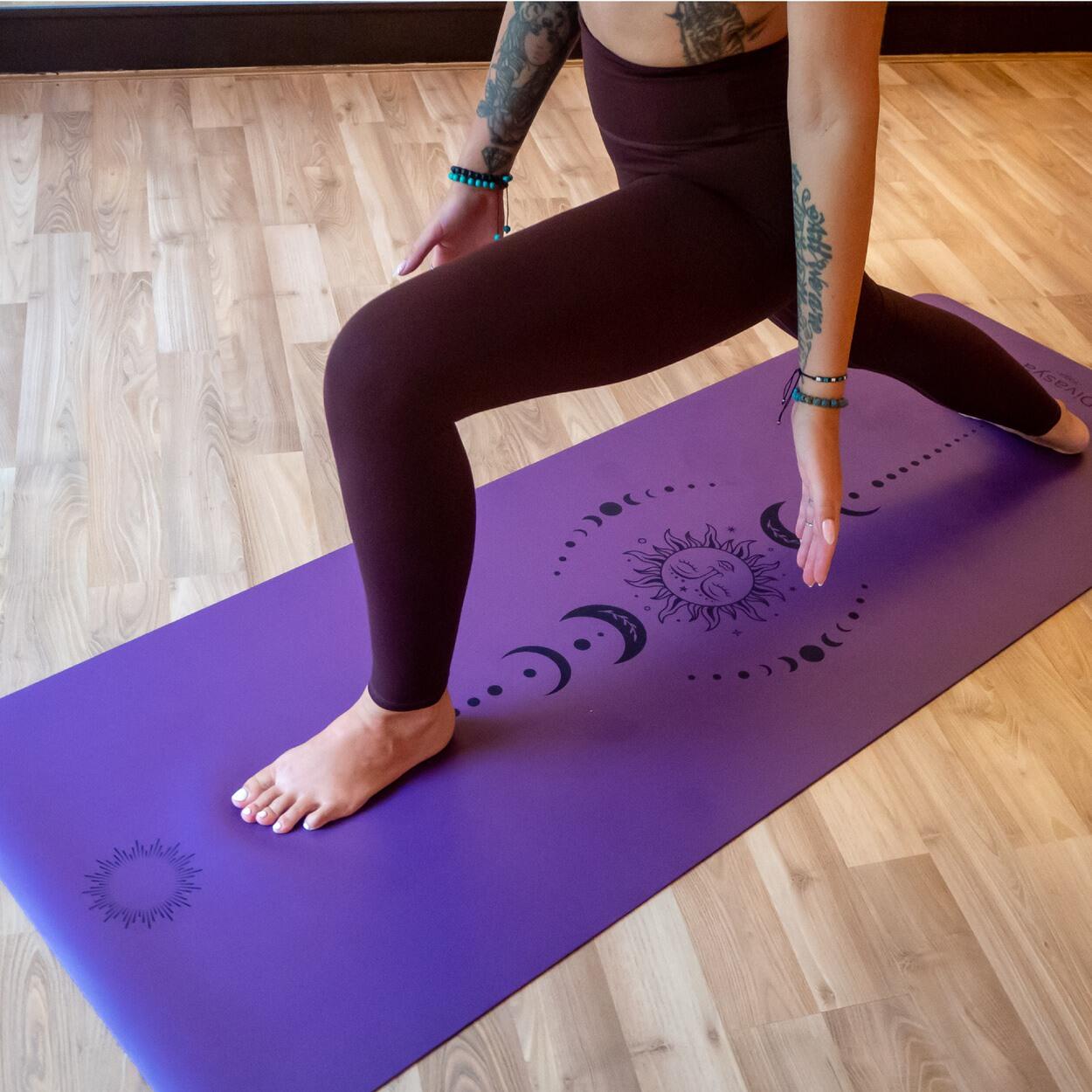 Esterilla de yoga antideslizante, caucho natural y EcoPU japonés, 8 yoga diseños 4/6