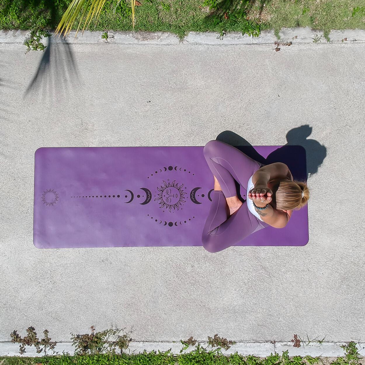Esterilla de yoga antideslizante, caucho natural y EcoPU japonés, 8 yoga diseños 3/6