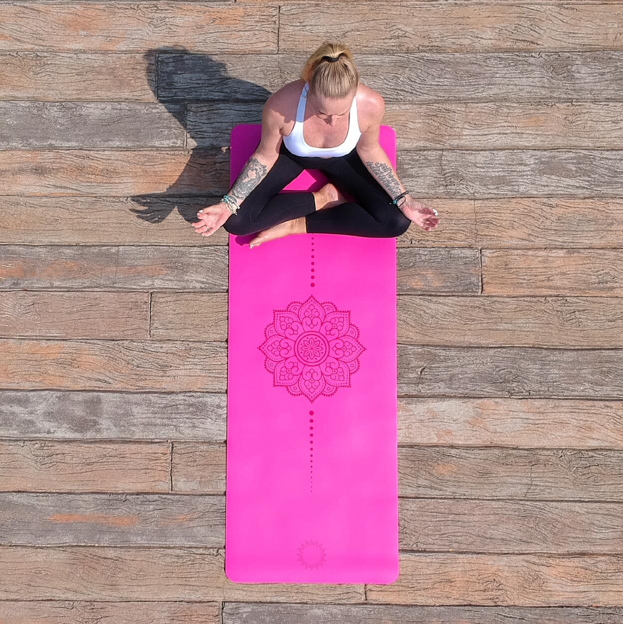 Esterilla de yoga antideslizante, caucho natural y EcoPU japonés, 8 yoga diseños 6/7