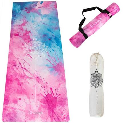 Yogamatte aus recycelter Mikrofaser & Naturkautschuk, in 3 Farben & Designs