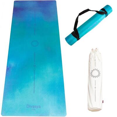 Yogamatte aus recycelter Mikrofaser & Naturkautschuk, in 3 Farben & Designs