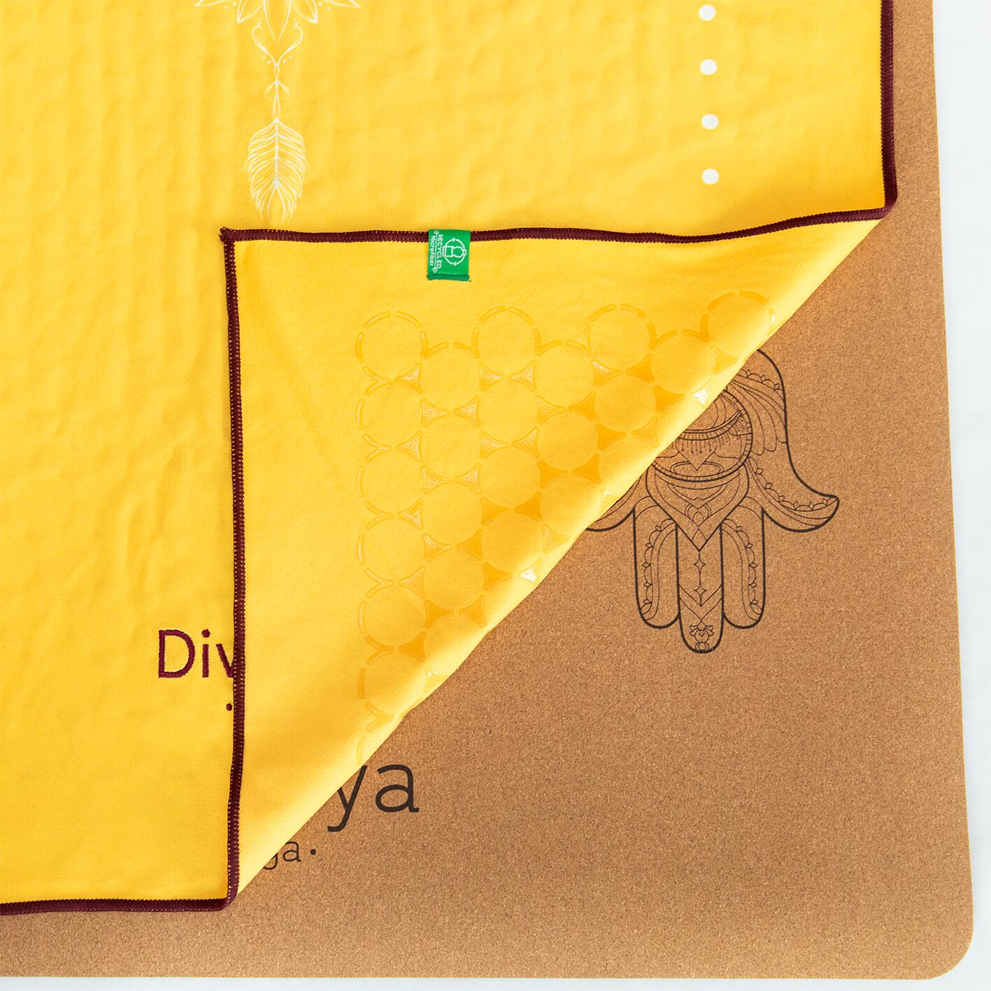 Yoga Handtuch Set: rutschfest durch Silikon-Wabenstruktur, in 6 Farben & Designs 2/7