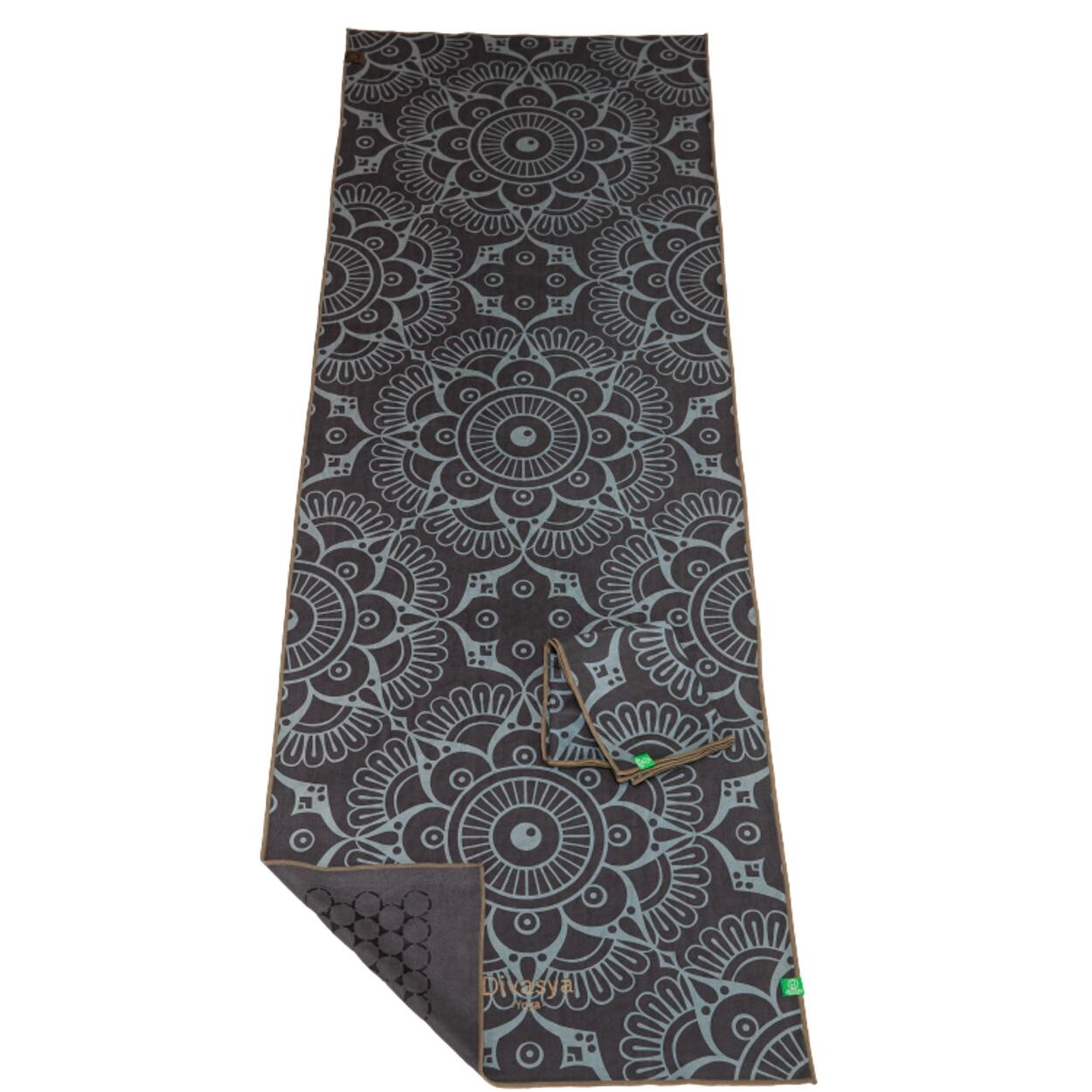 DIVASYA Yoga Handtuch Set: rutschfest durch Silikon-Wabenstruktur, in 6 Farben & Designs