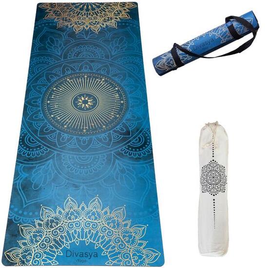 Yogamatte aus recycelter Mikrofaser & Naturkautschuk, in 3 Farben & Designs