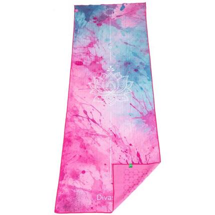 Yoga Handtuch Set: rutschfest durch Silikon-Wabenstruktur, in 6 Farben & Designs