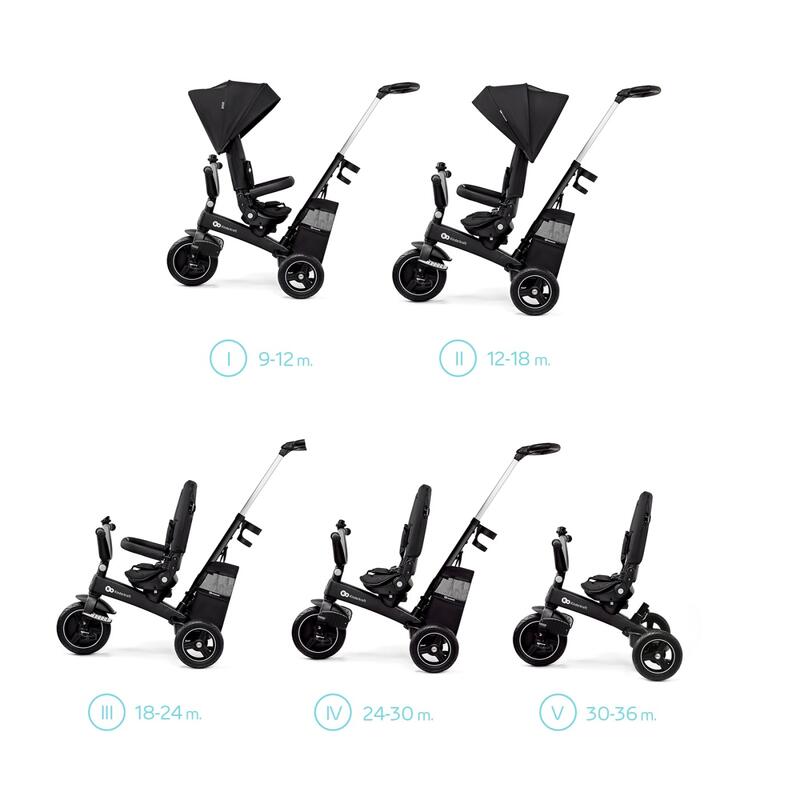 TRICICLETA KINDERKRAFT EASYTWIST, BLACK