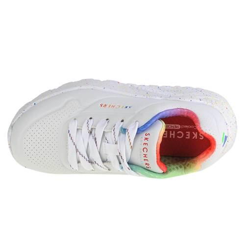 Baskets Skechers Uno Lite - Rainbow S, Blanc, Enfants 3/5