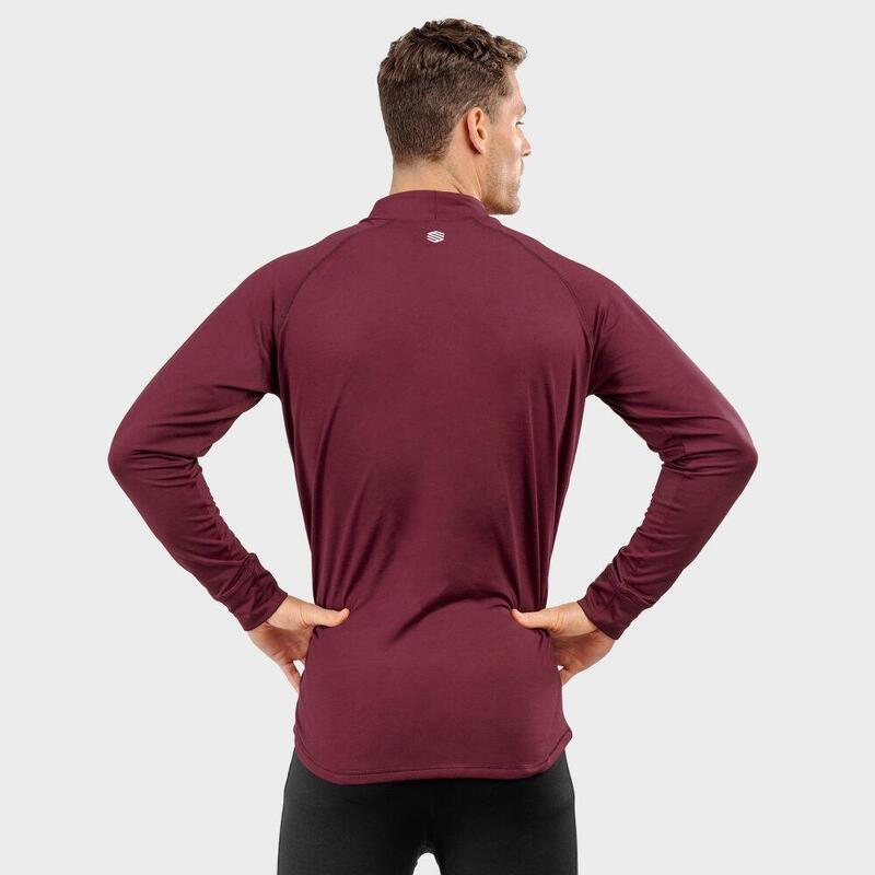 Heren Wintersport thermisch ondershirt Slush Maroon Siroko Bordeaux