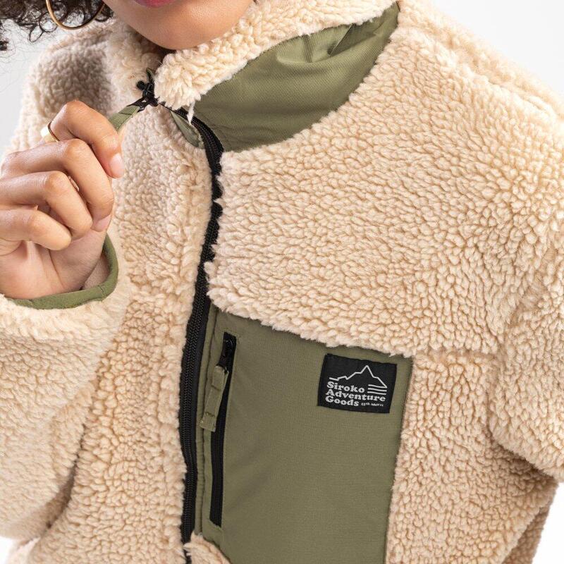 Damen Lifestyle sherpajacke für Walnut-W Siroko Beige