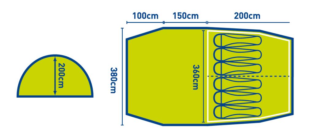 Tenda a doppia parete Trespass TORRISDALE per 6 persone 3/6