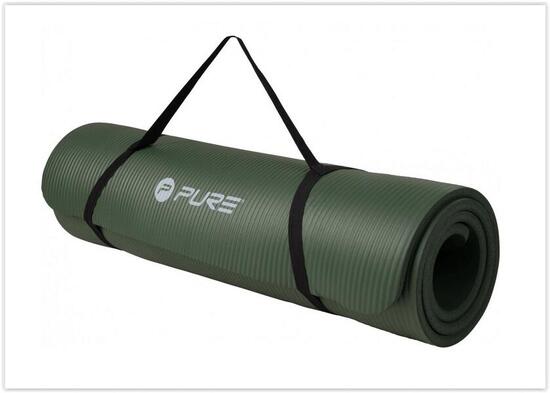 PURE2IMPROVE Tappetino fitness NBR 180 x 80 x 15 cm - verde scuro