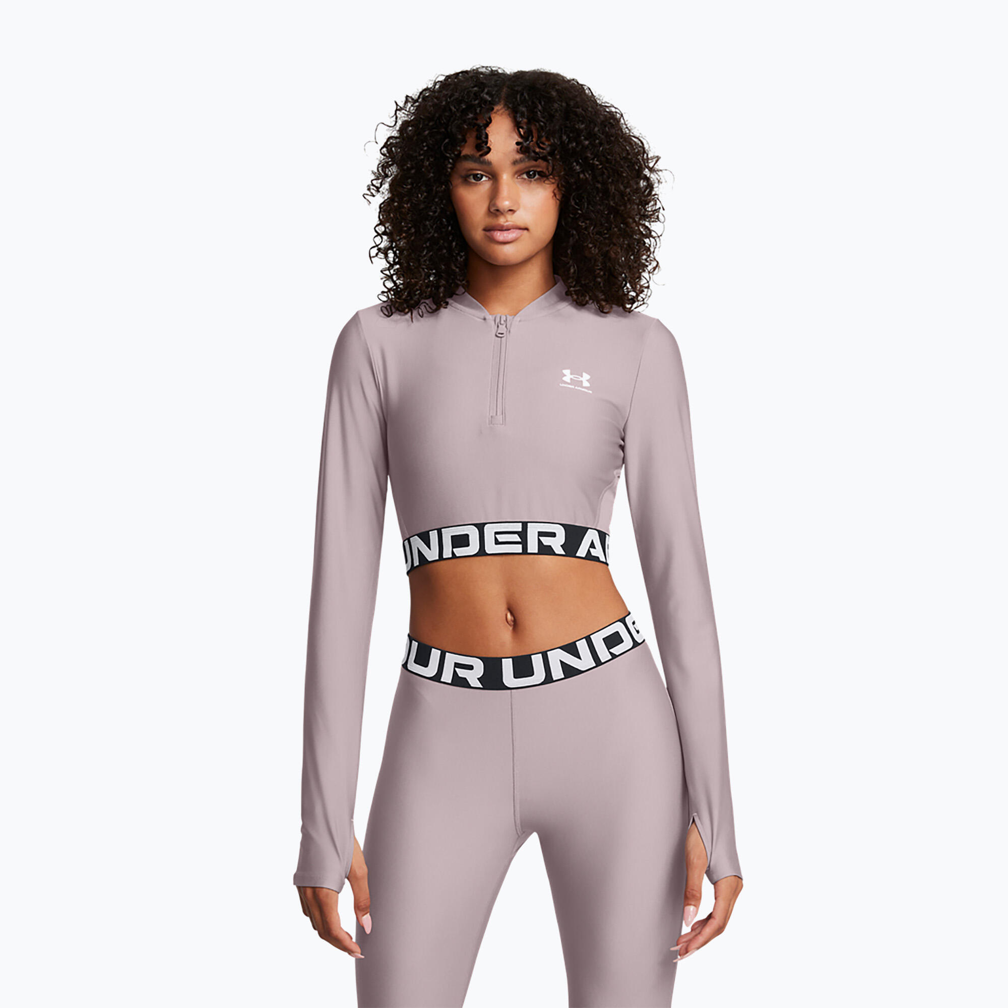 Haut d'entraînement femme Heat Gear Rib 1/4 Zip Under Armour 3/5