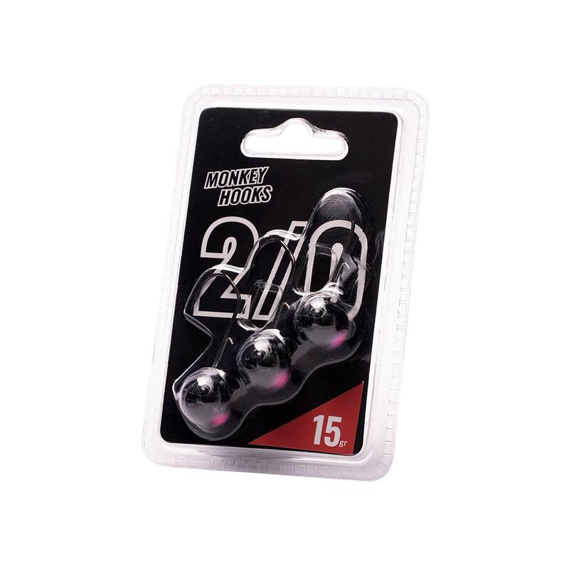 Tête plombée Monkey Hook - Size 2/0 - Black - Pink 15g